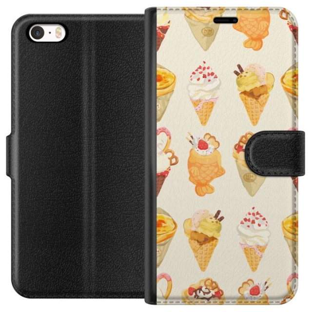 Lompakkokotelo Apple iPhone 5-laitteelle, jossa on Lasinen kuvio