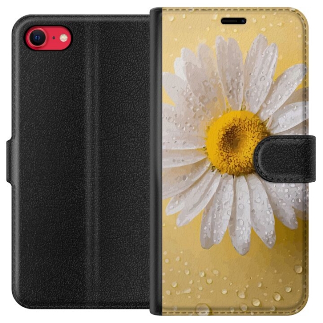 Lompakkokotelo Apple iPhone SE (2020)-laitteelle, jossa on Posliinikukka kuvio