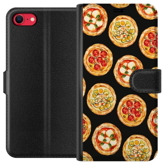 Lompakkokotelo Apple iPhone SE (2020)-laitteelle, jossa on Pizza kuvio