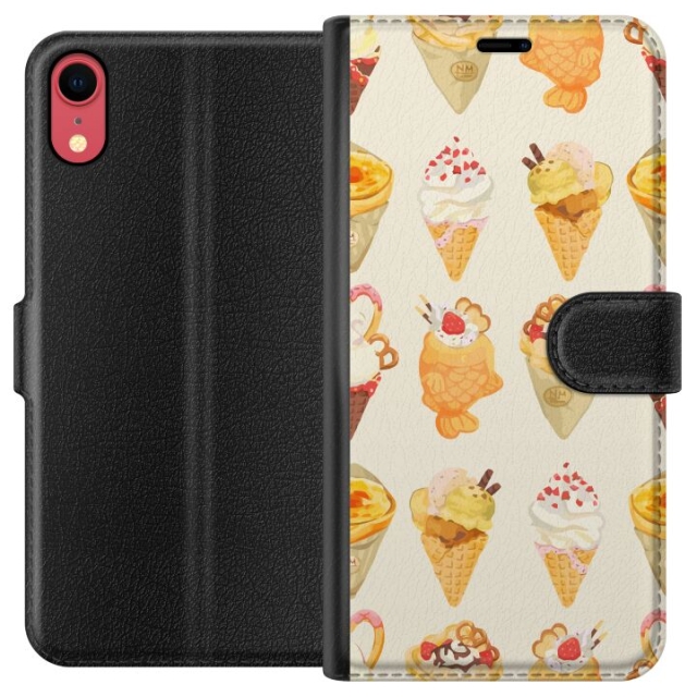 Lompakkokotelo Apple iPhone XR-laitteelle, jossa on Lasinen kuvio