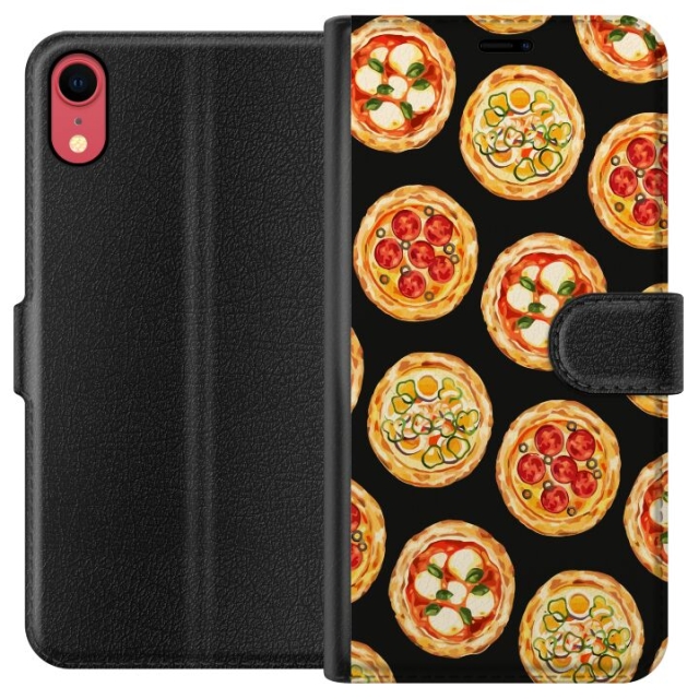 Lompakkokotelo Apple iPhone XR-laitteelle, jossa on Pizza kuvio