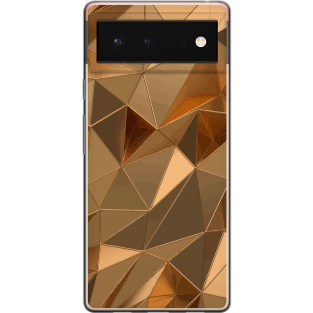 Kännykkäkuori Google Pixel 6-laitteelle, jossa on 3D Kulta kuvio