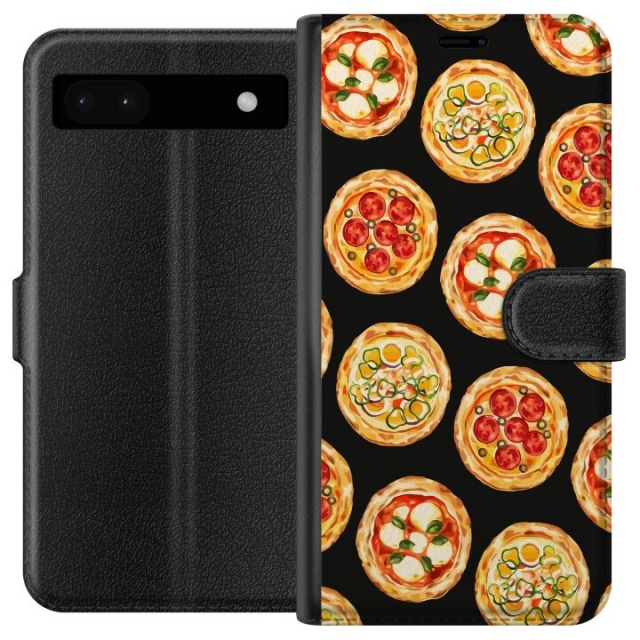 Lompakkokotelo Google Pixel 6a-laitteelle, jossa on Pizza kuvio