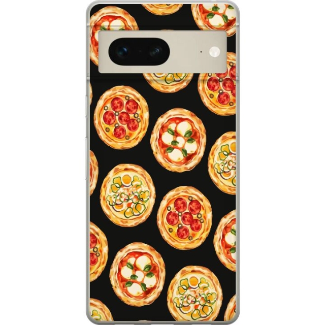 Kännykkäkuori Google Pixel 7-laitteelle, jossa on Pizza kuvio
