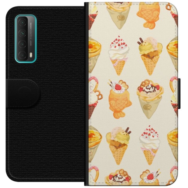 Lompakkokotelo Huawei P smart 2021-laitteelle, jossa on Lasinen kuvio