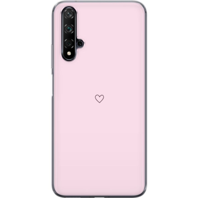 Kännykkäkuori Huawei nova 5T-laitteelle, jossa on Sydän kuvio