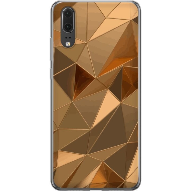 Kännykkäkuori Huawei P20-laitteelle, jossa on 3D Kulta kuvio