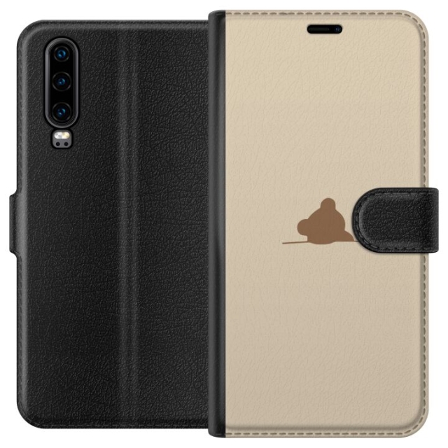 Lompakkokotelo Huawei P30-laitteelle, jossa on Nalle kuvio