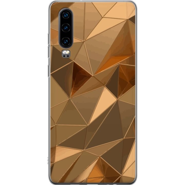 Kännykkäkuori Huawei P30-laitteelle, jossa on 3D Kulta kuvio