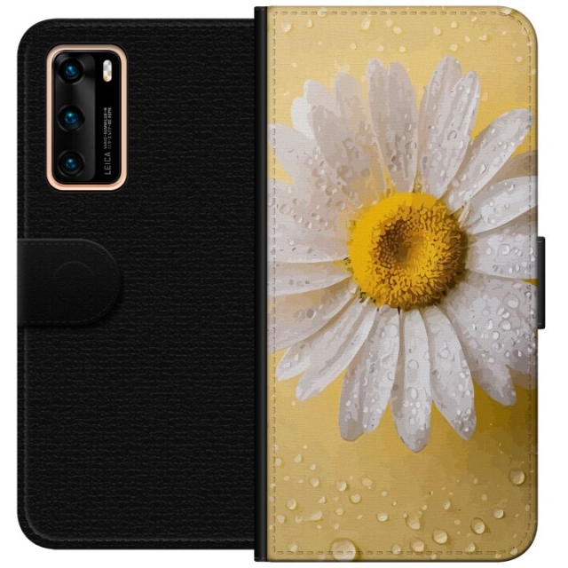 Lompakkokotelo Huawei P40-laitteelle, jossa on Posliinikukka kuvio