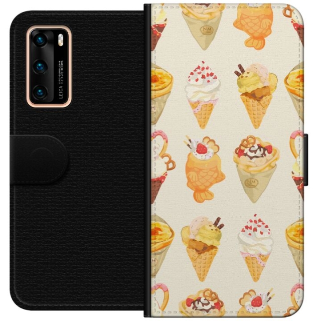 Lompakkokotelo Huawei P40-laitteelle, jossa on Lasinen kuvio