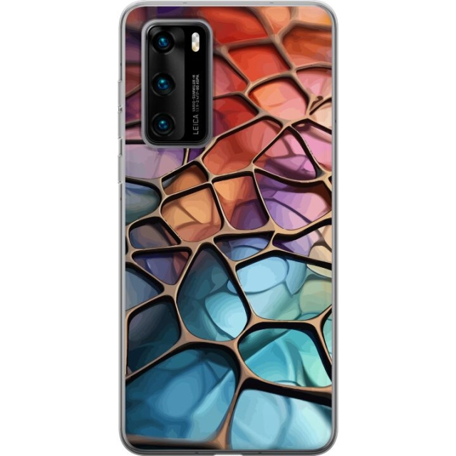 Kännykkäkuori Huawei P40-laitteelle, jossa on Metallikuviointi kuvio