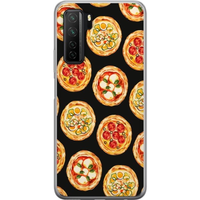 Kännykkäkuori Huawei  P40 lite 5G-laitteelle, jossa on Pizza kuvio