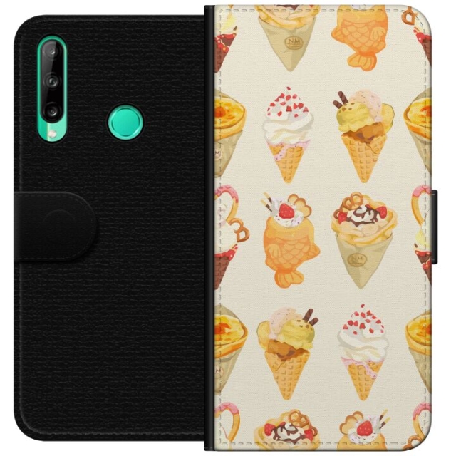 Lompakkokotelo Huawei P40 lite E-laitteelle, jossa on Lasinen kuvio