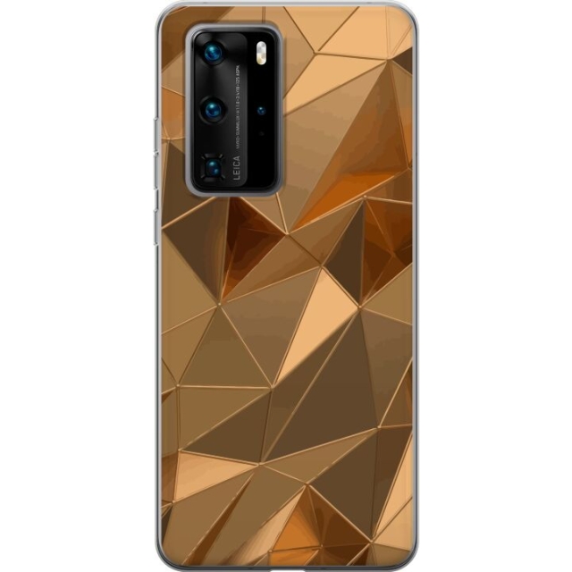 Kännykkäkuori Huawei P40 Pro-laitteelle, jossa on 3D Kulta kuvio