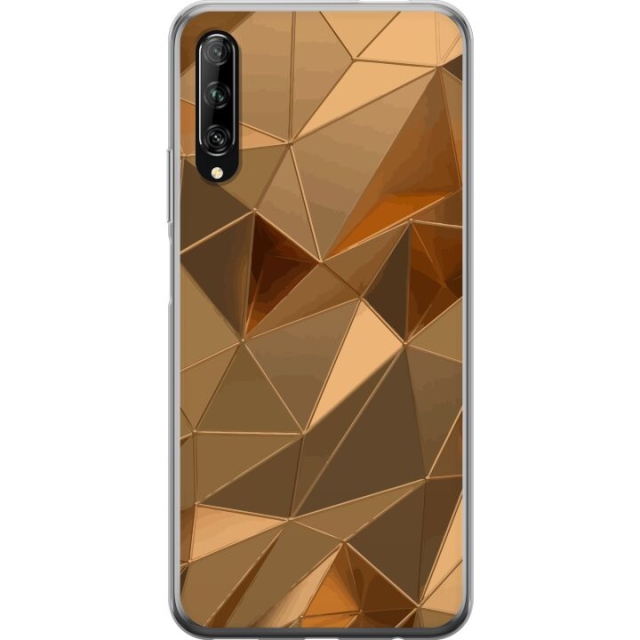Kännykkäkuori Huawei P smart Pro 2019-laitteelle, jossa on 3D Kulta kuvio