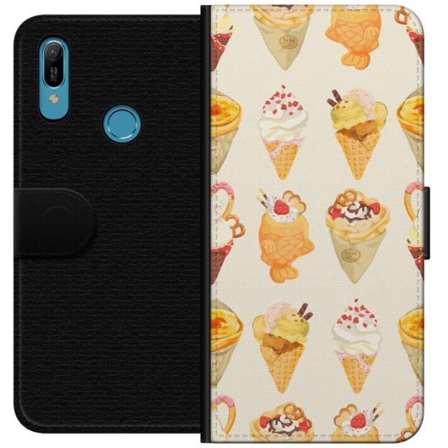 Lompakkokotelo Huawei Y6 (2019)-laitteelle, jossa on Lasinen kuvio