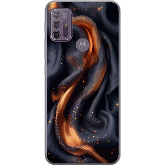 Kännykkäkuori Motorola Moto G10-laitteelle, jossa on Tulinen silkki kuvio