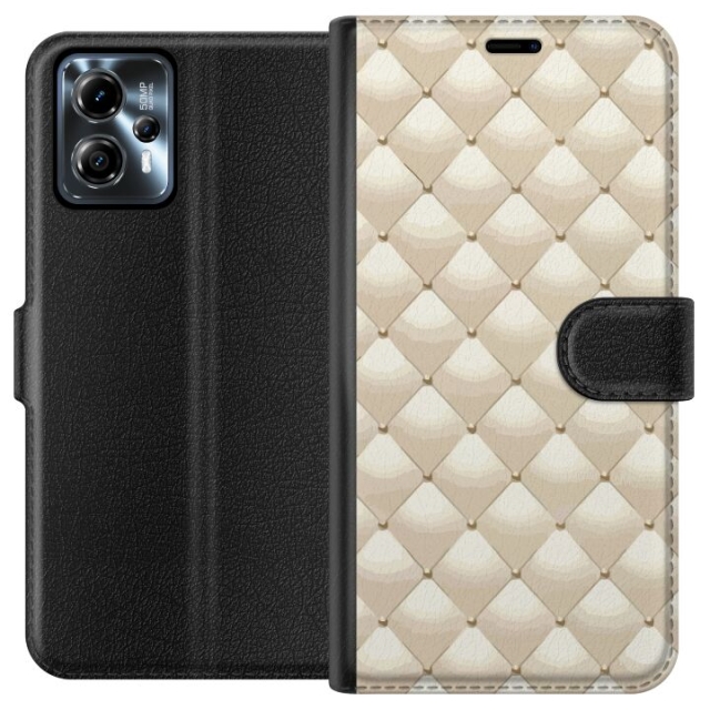 Lompakkokotelo Motorola Moto G13-laitteelle, jossa on Kultakiilto kuvio