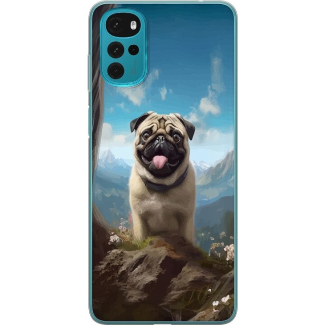 Kännykkäkuori Motorola Moto G22-laitteelle, jossa on Iloinen Koira kuvio