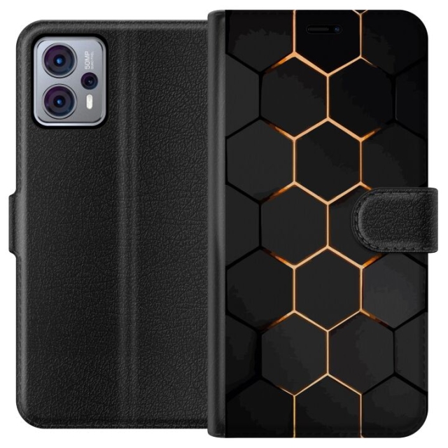 Lompakkokotelo Motorola Moto G23-laitteelle, jossa on Ylellinen Kuvio kuvio