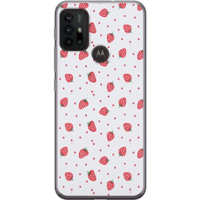 Kännykkäkuori Motorola Moto G30-laitteelle, jossa on Mansikat kuvio