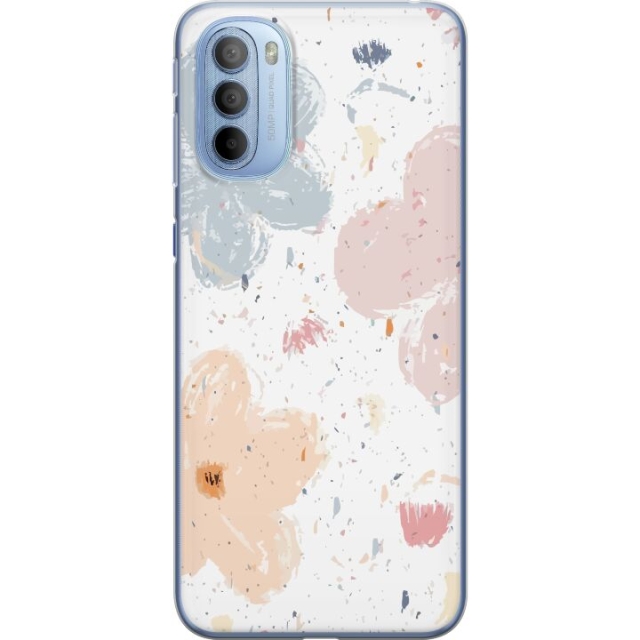Kännykkäkuori Motorola Moto G31-laitteelle, jossa on Kukat kuvio