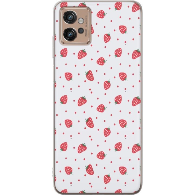Kännykkäkuori Motorola Moto G32-laitteelle, jossa on Mansikat kuvio