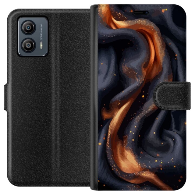 Lompakkokotelo Motorola Moto G53-laitteelle, jossa on Tulinen silkki kuvio