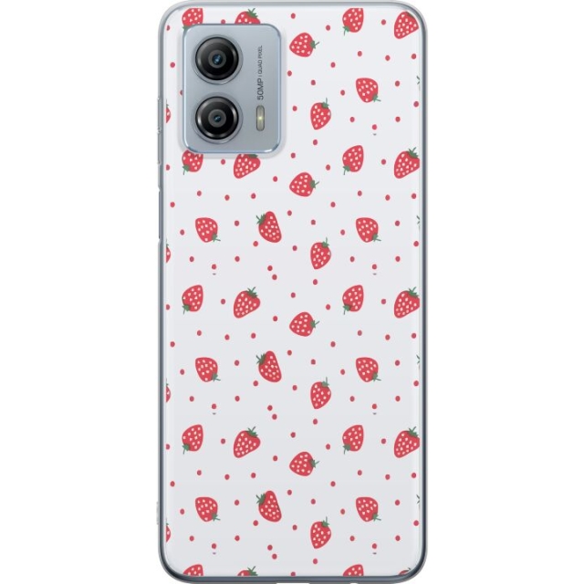 Kännykkäkuori Motorola Moto G53-laitteelle, jossa on Mansikat kuvio