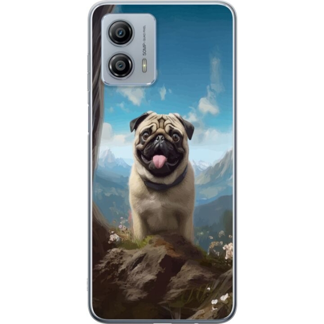 Kännykkäkuori Motorola Moto G53-laitteelle, jossa on Iloinen Koira kuvio