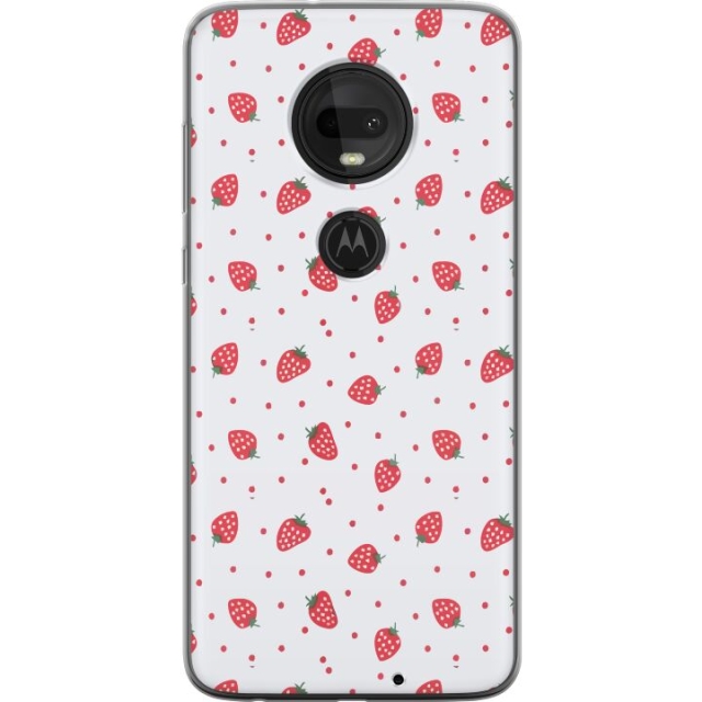 Kännykkäkuori Motorola Moto G7 -laitteelle, jossa on Mansikat kuvio