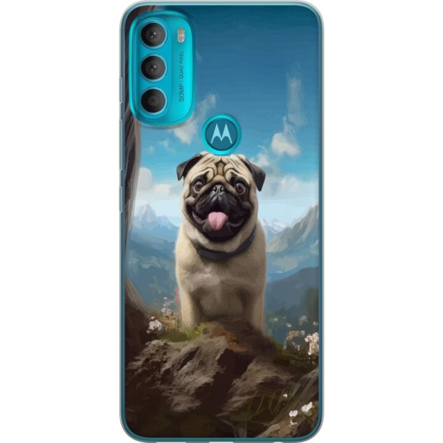 Kännykkäkuori Motorola Moto G71 5G-laitteelle, jossa on Iloinen Koira kuvio