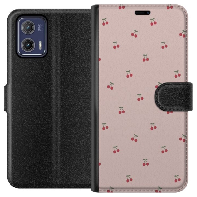 Lompakkokotelo Motorola Moto G73-laitteelle, jossa on Kirsikka kuvio