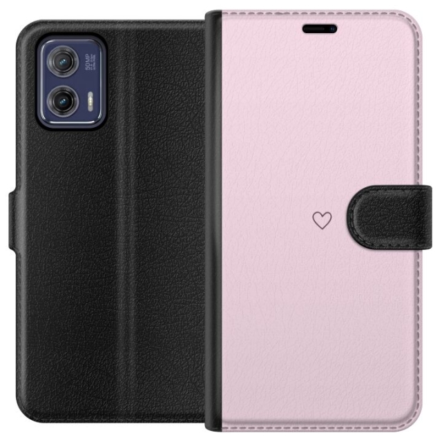 Lompakkokotelo Motorola Moto G73-laitteelle, jossa on Sydän kuvio