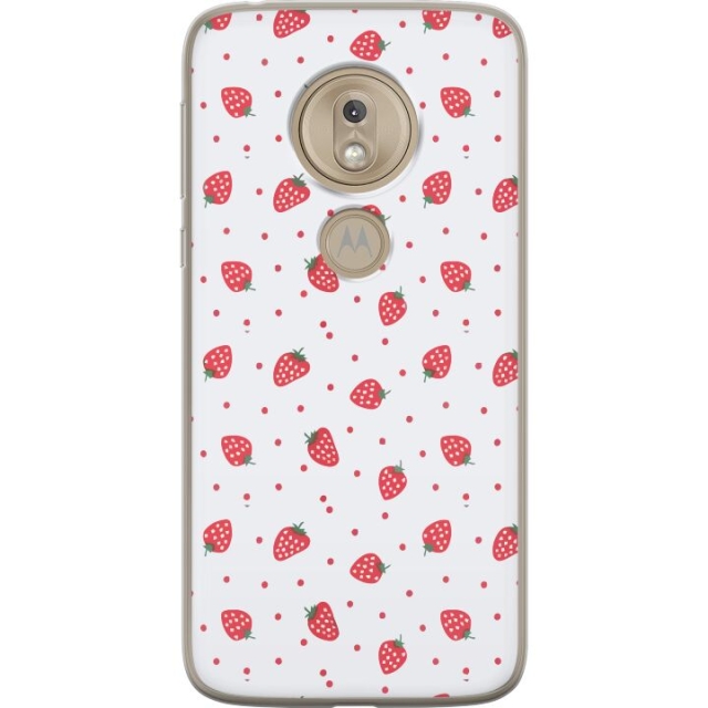 Kännykkäkuori Motorola Moto G7 Play-laitteelle, jossa on Mansikat kuvio