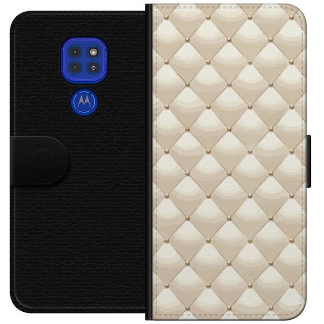 Lompakkokotelo Motorola Moto G9 Play-laitteelle, jossa on Kultakiilto kuvio