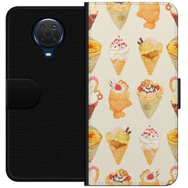 Lompakkokotelo Nokia G20-laitteelle, jossa on Lasinen kuvio