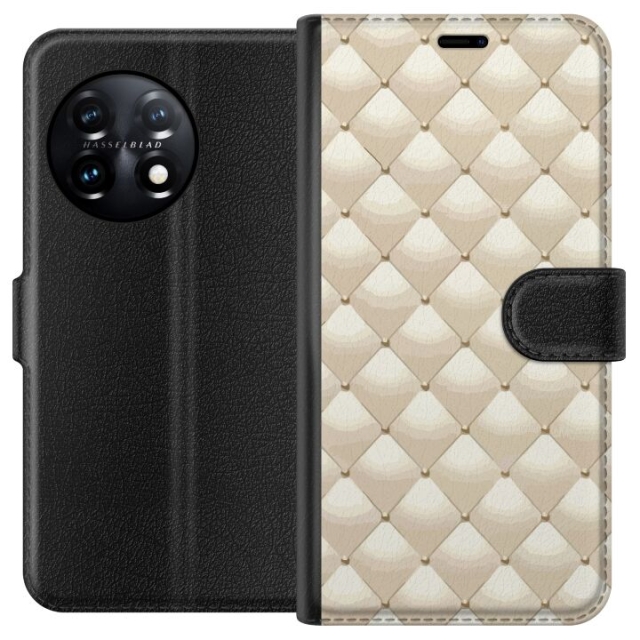Lompakkokotelo OnePlus 11-laitteelle, jossa on Kultakiilto kuvio