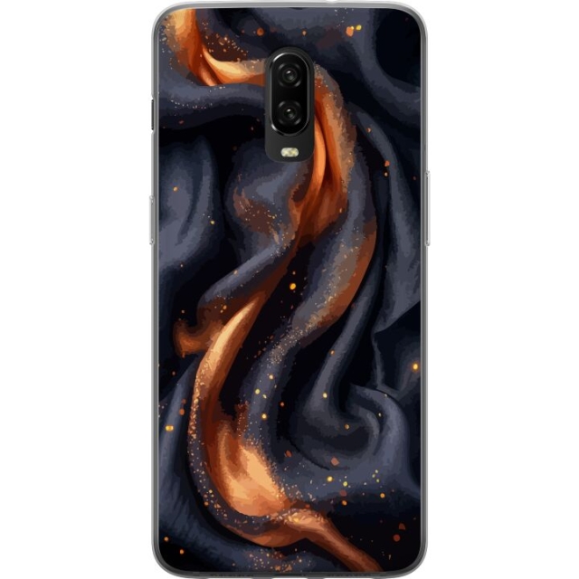Kännykkäkuori OnePlus 6T-laitteelle, jossa on Tulinen silkki kuvio
