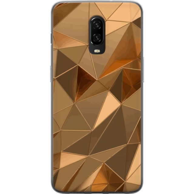 Kännykkäkuori OnePlus 6T-laitteelle, jossa on 3D Kulta kuvio