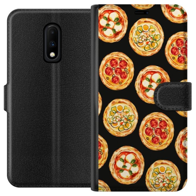 Lompakkokotelo OnePlus 7-laitteelle, jossa on Pizza kuvio