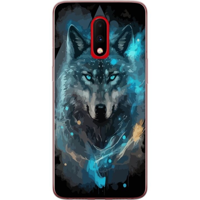 Kännykkäkuori OnePlus 7-laitteelle, jossa on Susi kuvio