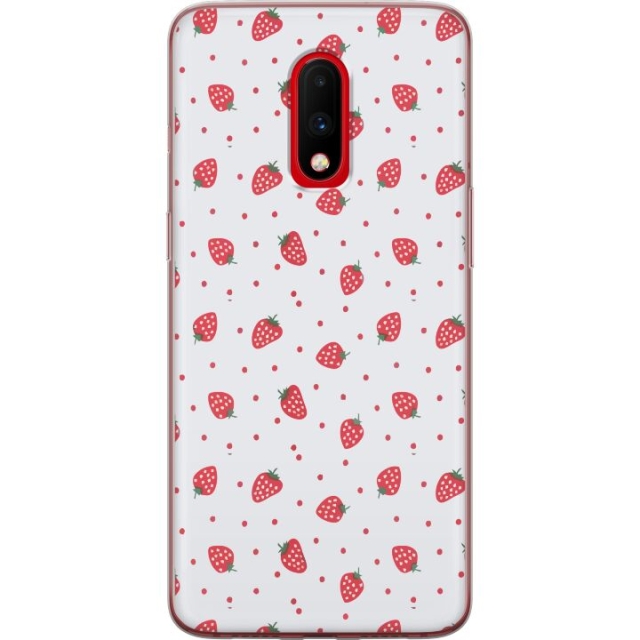 Kännykkäkuori OnePlus 7-laitteelle, jossa on Mansikat kuvio