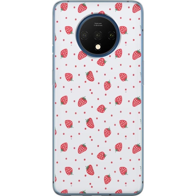 Kännykkäkuori OnePlus 7T-laitteelle, jossa on Mansikat kuvio