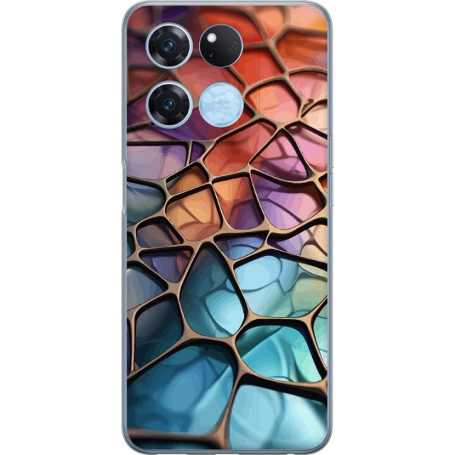 Kännykkäkuori OnePlus Ace Racing-laitteelle, jossa on Metallikuviointi kuvio