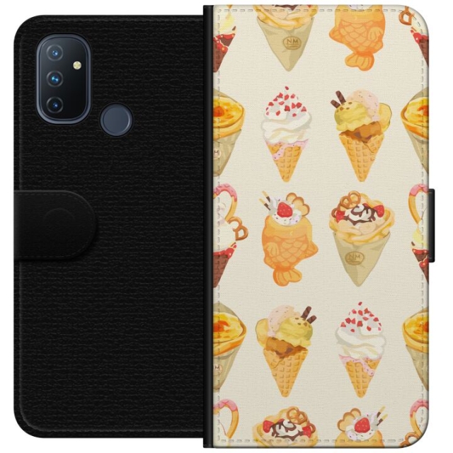 Lompakkokotelo OnePlus Nord N100-laitteelle, jossa on Lasinen kuvio