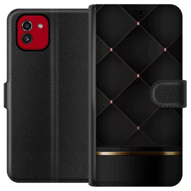 Lompakkokotelo Samsung Galaxy A03-laitteelle, jossa on Ylellinen linja kuvio