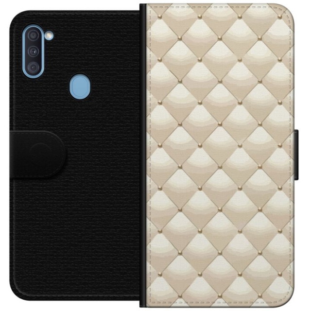 Lompakkokotelo Samsung Galaxy A11-laitteelle, jossa on Kultakiilto kuvio