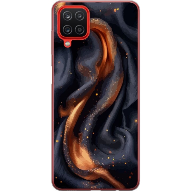 Kännykkäkuori Samsung Galaxy A12-laitteelle, jossa on Tulinen silkki kuvio